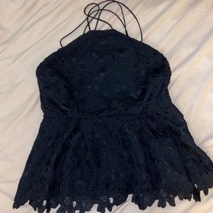 Forever 21 Black Lace Tank Top Size Large